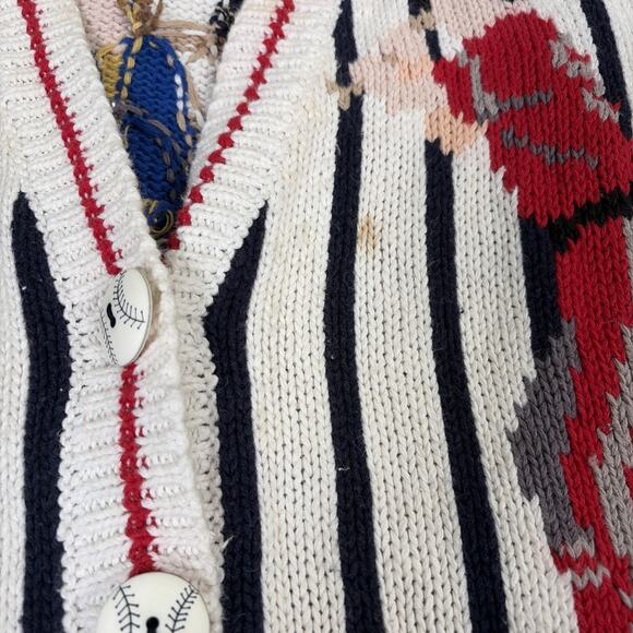 Vintage Design Options Baseball Themed Sweater Vest Medium Grannycore Charity - Picture 2 of 16